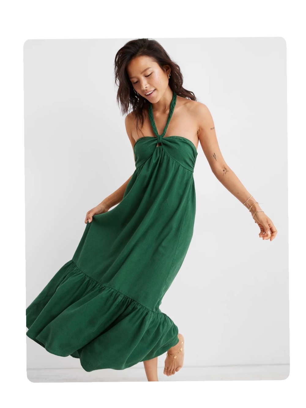 Aerie High Low Halter Maxi Sundress